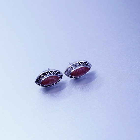 Vintage Sterling 925 silver handmade earrings, fi… - image 3