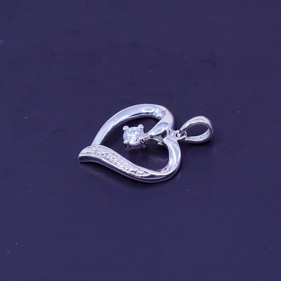 antique Sai sterling 925 silver heart pendant wit… - image 3