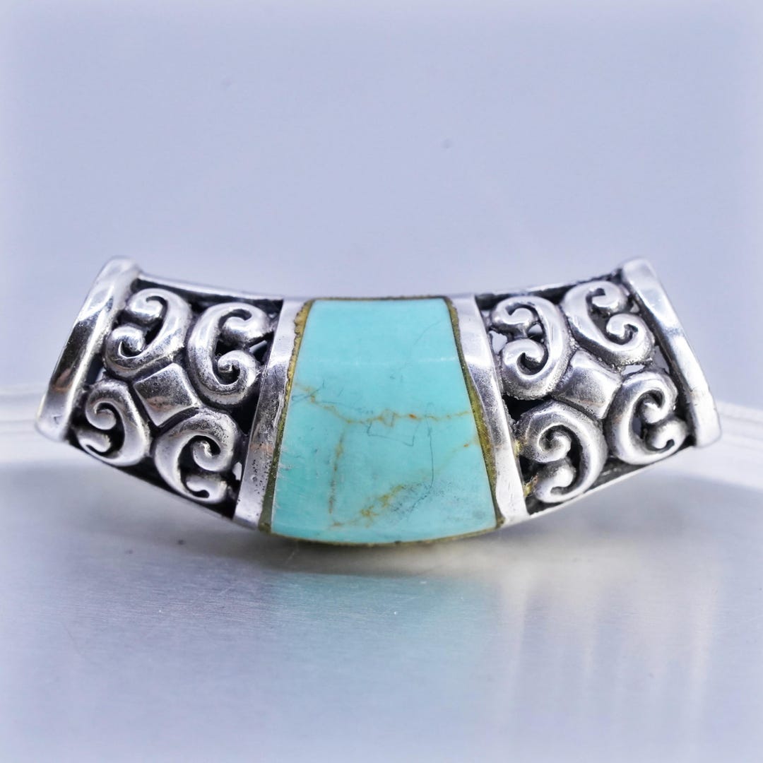 Slide Filigree Vintage Thailand Sterling 925 Silver Filigree Slide Pendant With ...