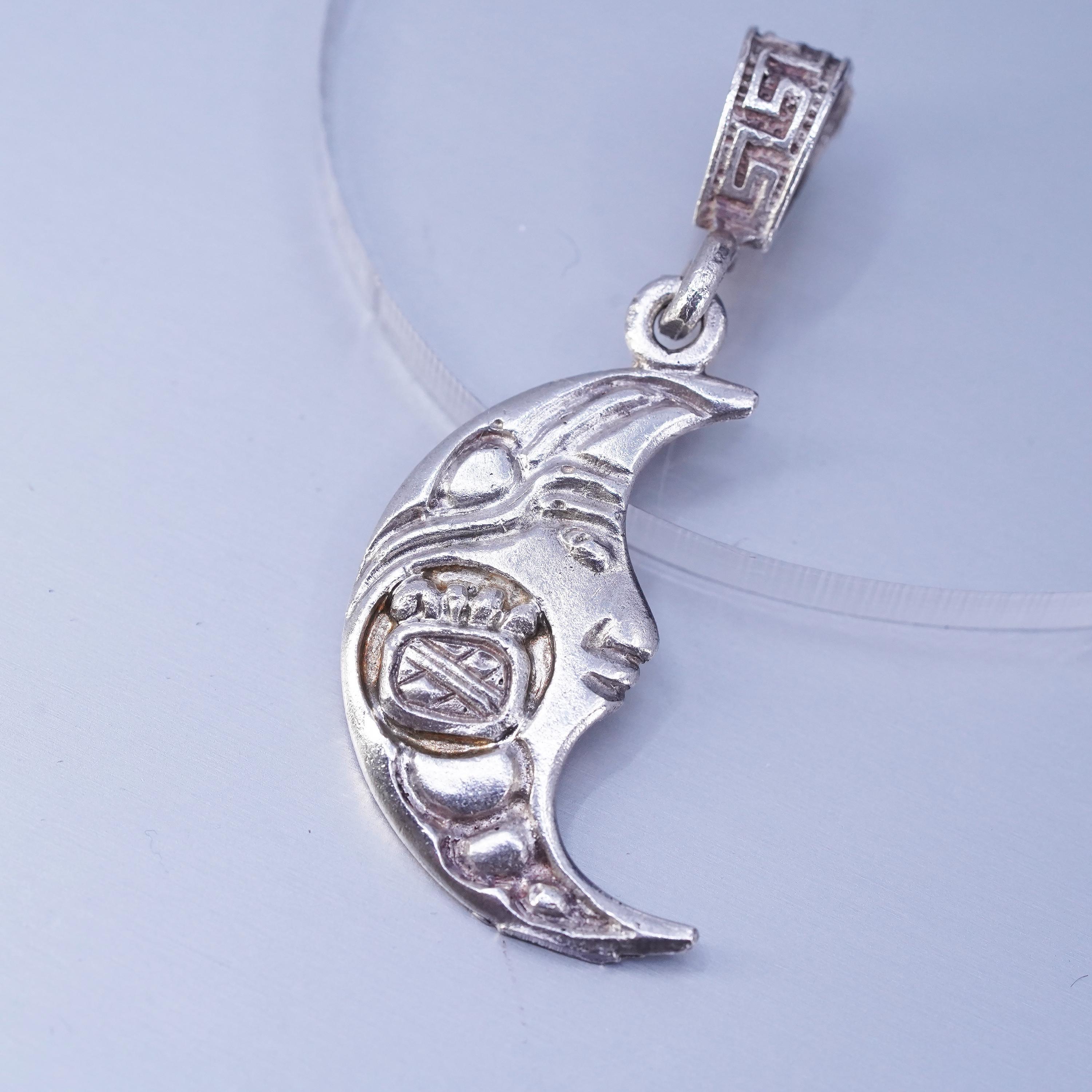 Sterling Silver 950 Oro Maya Plata Mexicana LEY Aztec Cartouche