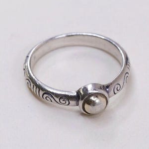 Sz 7 Vtg Brighton Sayan Sterling Silver Handmade Ring, 925 Band W/ Swirly image 4