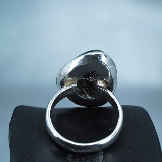 Size 9, vintage Sterling 925 silver handmade ring… - image 4