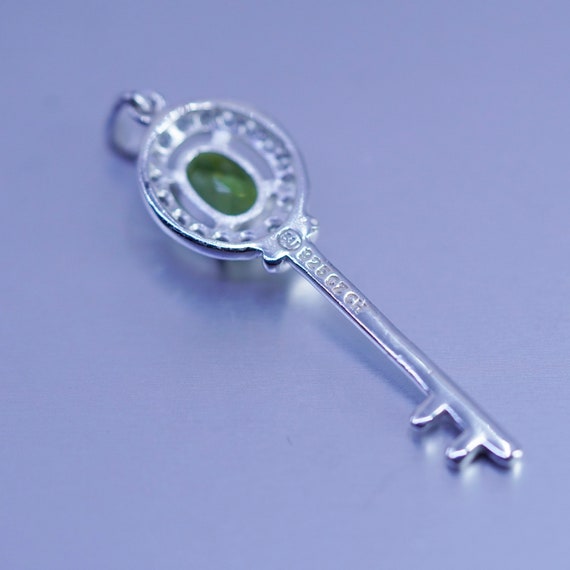 Vintage sterling 925 silver key pendant with peri… - image 4