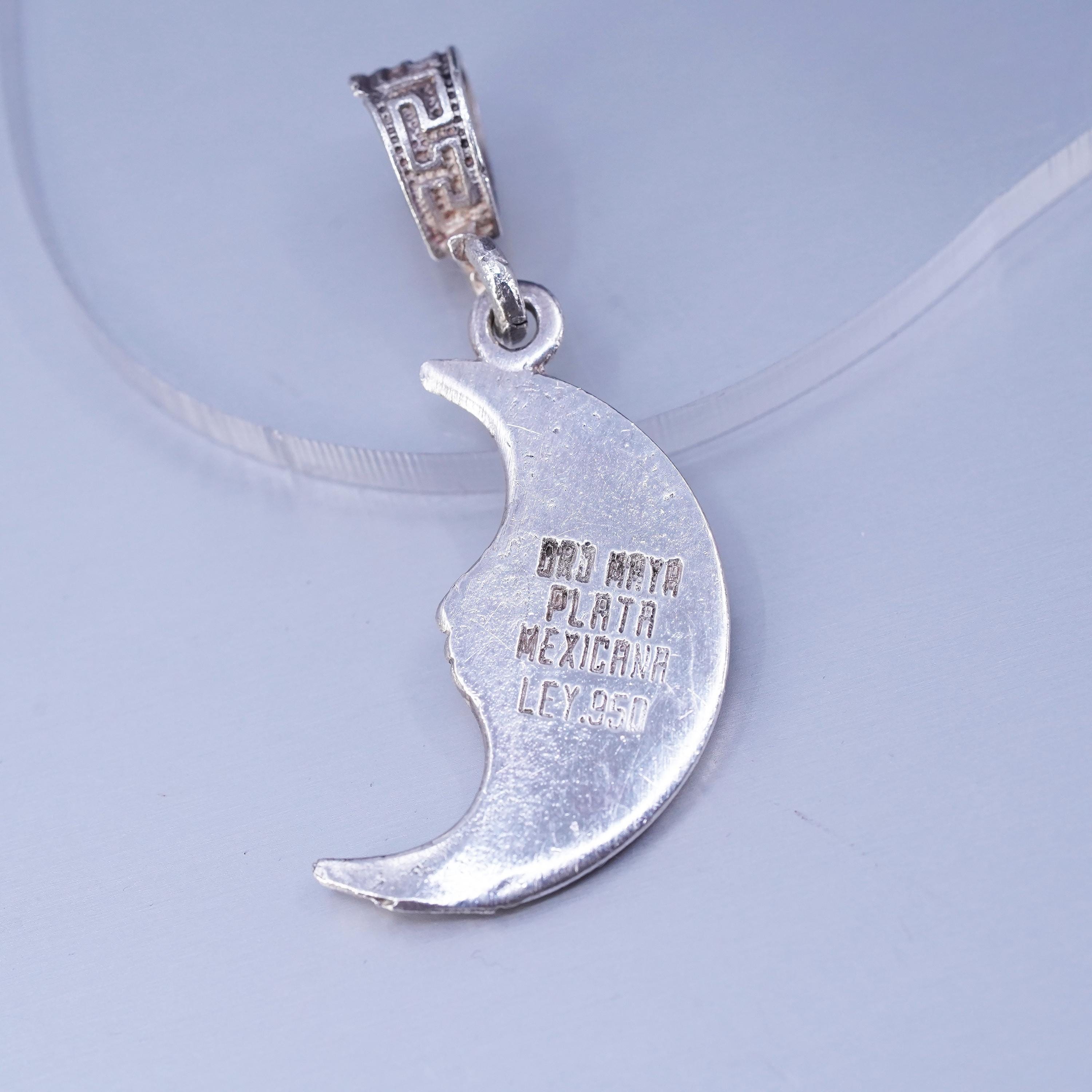 Sterling Silver 950 Oro Maya Plata Mexicana LEY Aztec Cartouche