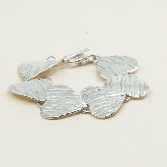 7”, Vintage Sterling Silver Handmade Bracelet, Italy 925 Bold
