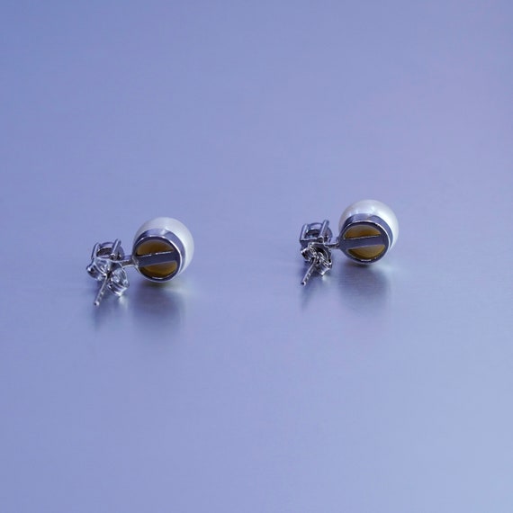 8mm, Vintage Sterling 925 silver handmade earring… - image 8