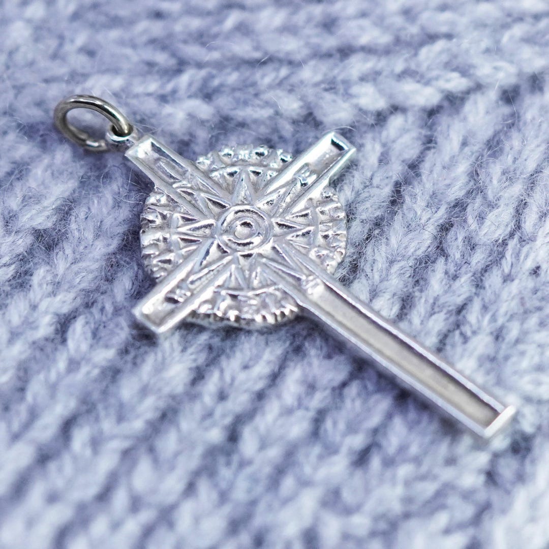 Vintage Sterling 925 Silver Handmade Cross Pendant - Etsy
