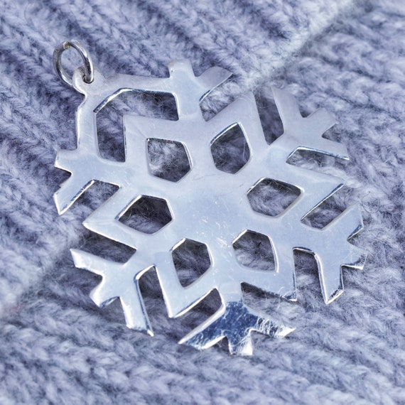 antique sterling 925 silver filigree snowflake pe… - image 1