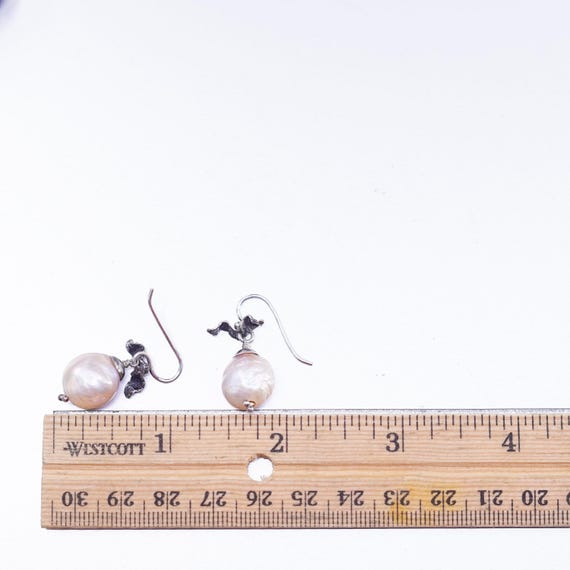 Vintage sterling 925 silver handmade earrings wit… - image 5
