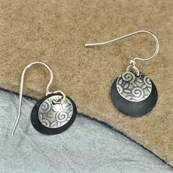 Vintage Sterling 925 silver handmade earrings with