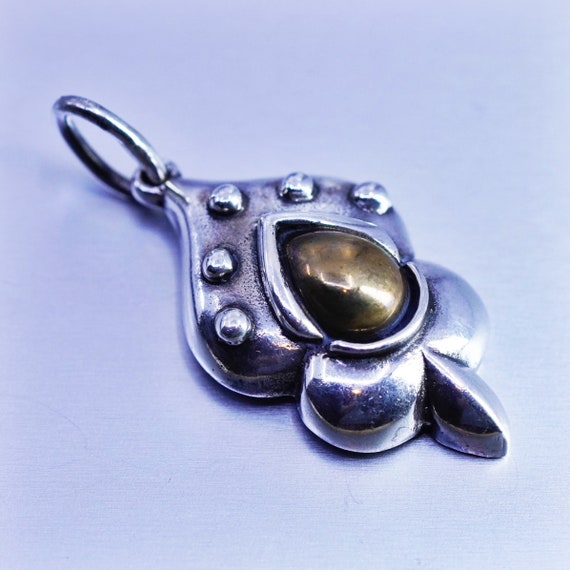 Vintage Two Tone Barse Sterling 925 Silver Handmade Pendant Charm