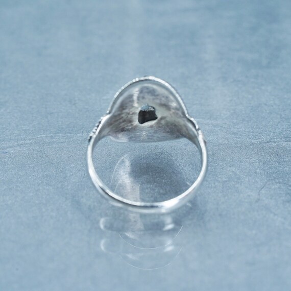 Size 9, vintage Sterling 925 silver handmade ring… - image 5
