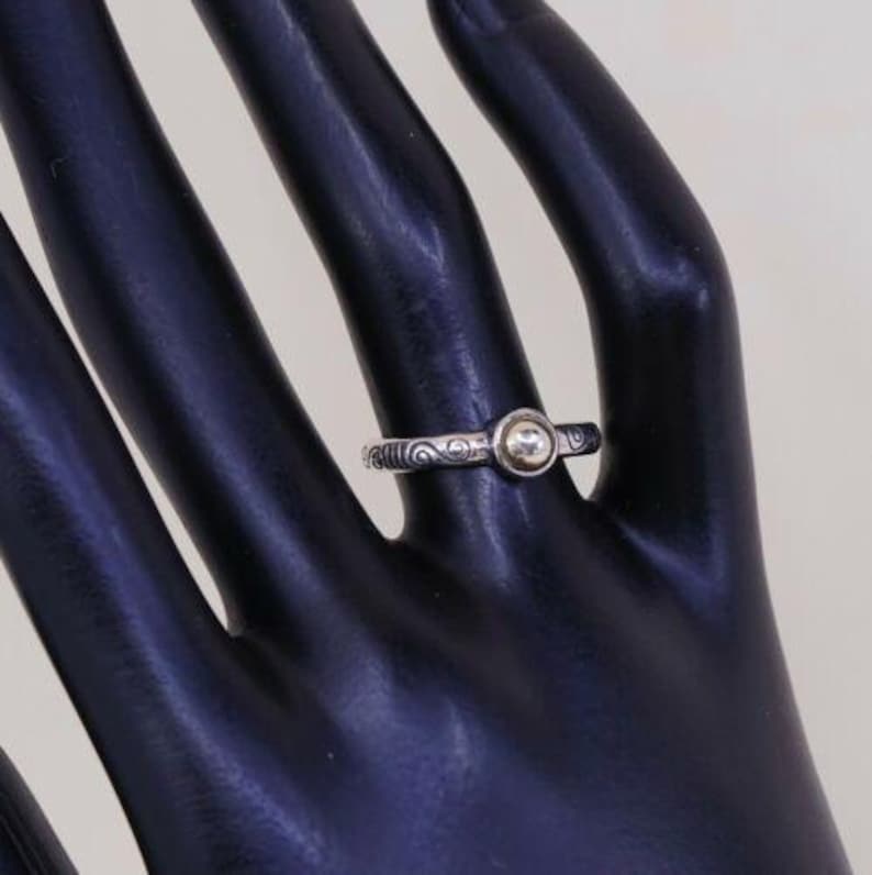 Sz 7 Vtg Brighton Sayan Sterling Silver Handmade Ring, 925 Band W/ Swirly image 7