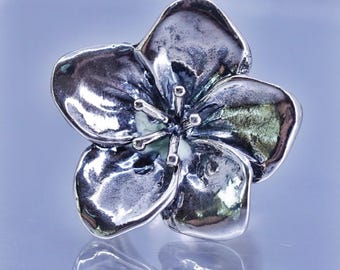 Size 7, Opulenza Jewelry Sterling Silver Ring, Handmade Flower 925
