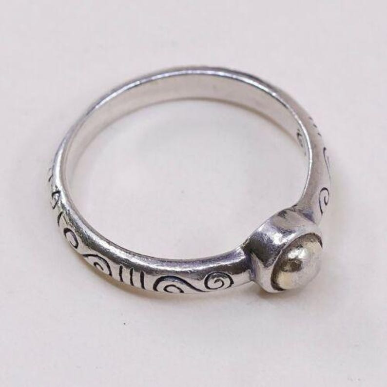 Sz 7 Vtg Brighton Sayan Sterling Silver Handmade Ring, 925 Band W/ Swirly image 5