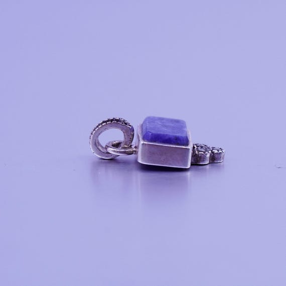 antique sterling 925 silver rectangular pendant w… - image 5