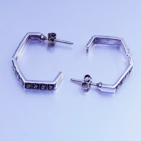 0.75”, vintage Sterling silver handmade earrings,… - image 5