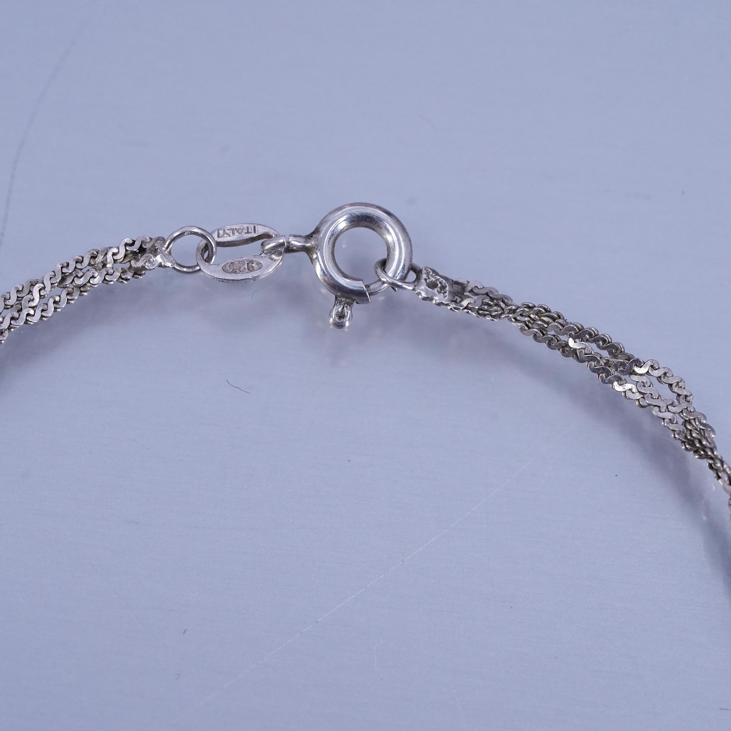 7.25”, 3mm, Vintage Italian Sterling 925 Silver Woven S Link