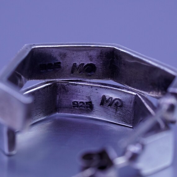 0.75”, vintage Sterling silver handmade earrings,… - image 3