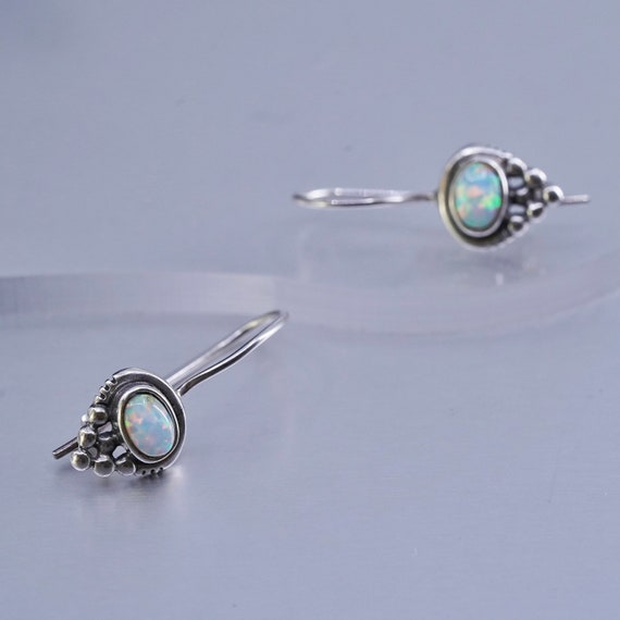 Vintage Sterling 925 silver handmade opal earrings
