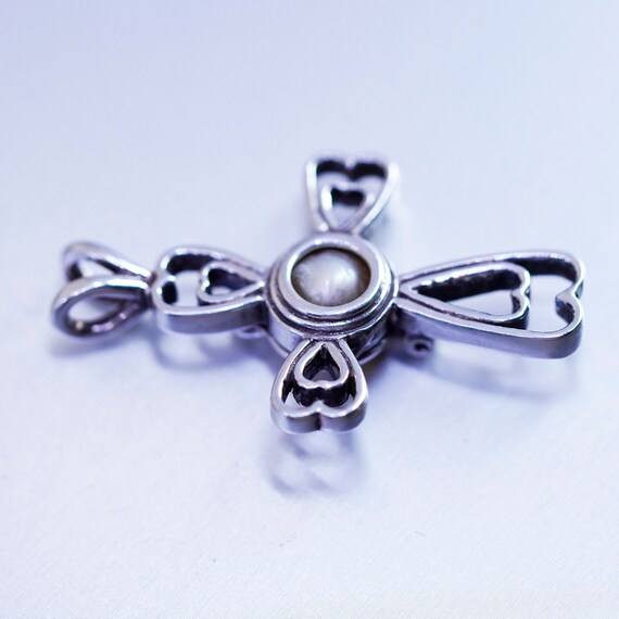 antique sterling 925 silver handmade charm pearl … - image 3