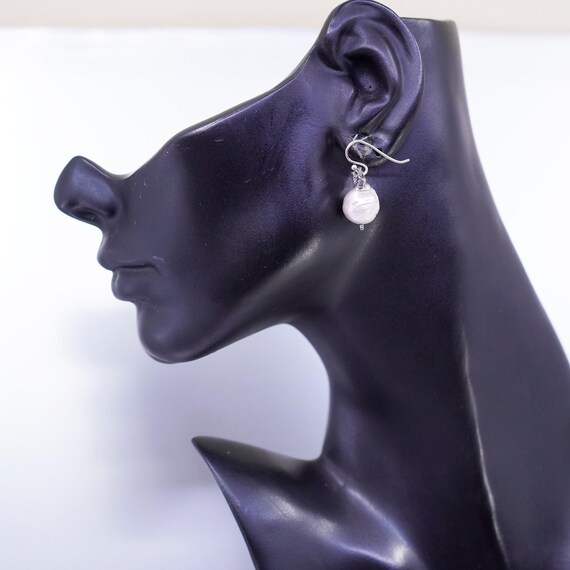 Vintage sterling 925 silver handmade earrings wit… - image 2