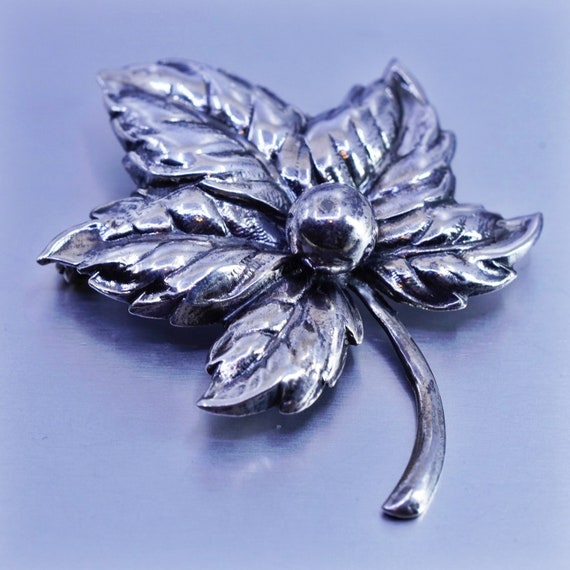 Jewel Art Brand 925 Sterling Silver Vintage Rose Brooch Pin 2” Jewelry