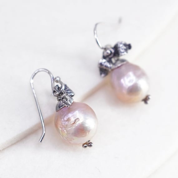 Vintage sterling 925 silver handmade earrings wit… - image 3