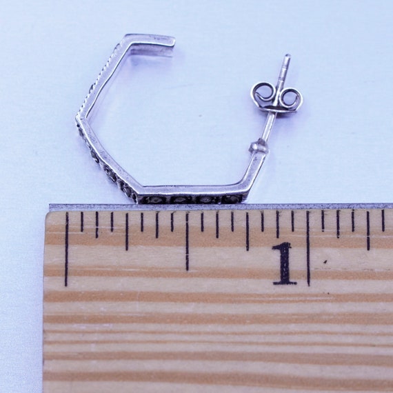 0.75”, vintage Sterling silver handmade earrings,… - image 8