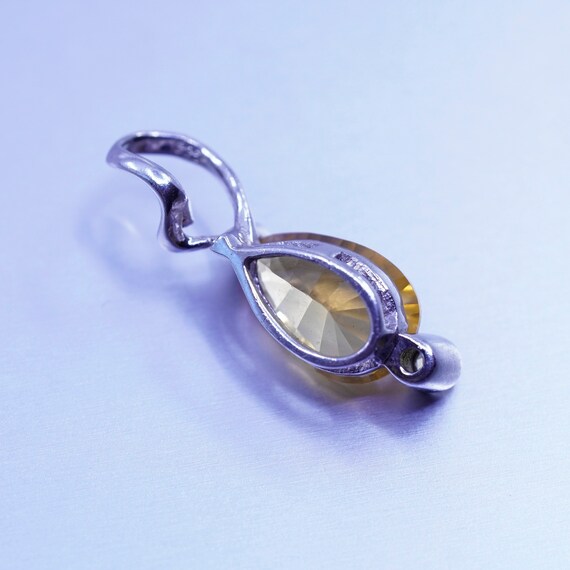 antique sterling 925 silver pendant with teardrop… - image 3