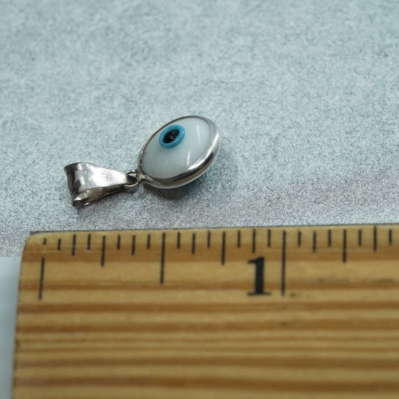 Vintage sterling 925 silver pendant with blue evi… - image 5