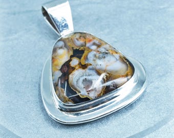 SPENCER 925 Sterling Silver Vintage Southwestern Real Agate Navajo 