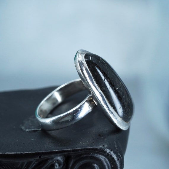 Size 9, vintage Sterling 925 silver handmade ring… - image 3