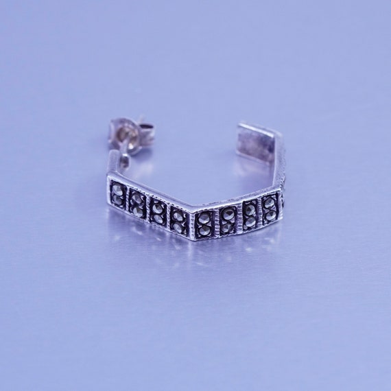 0.75”, vintage Sterling silver handmade earrings,… - image 4