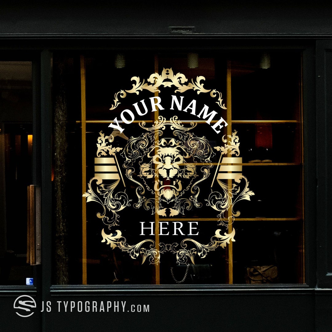 Gold Leaf Decals, Gold Leaf Signs, Victorian Era Signs, Gold Window