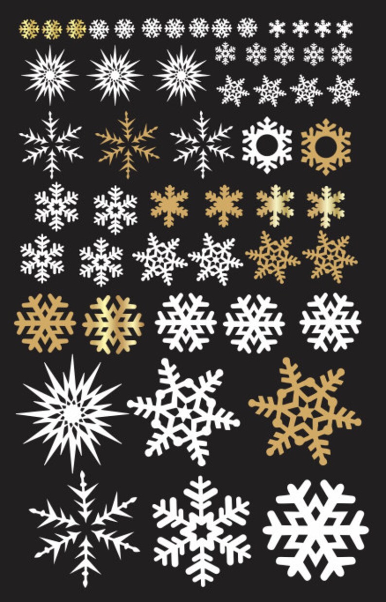 Snowflake decals Holiday Decals Gold snowflakes Snowflakes for window Christmas Window decorations Holiday Stickers Snowflake stickers