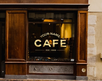 Custom Gold Vinyl Decal: Store Window, Business Sign