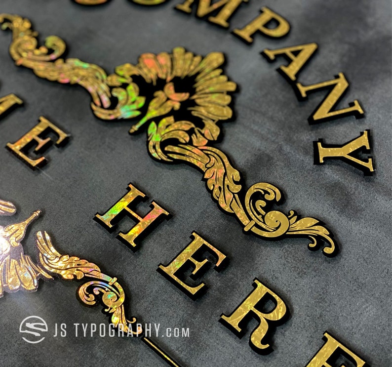 Gold Leaf Decals Gold Leaf Lettering Gold Leaf Window Etsy