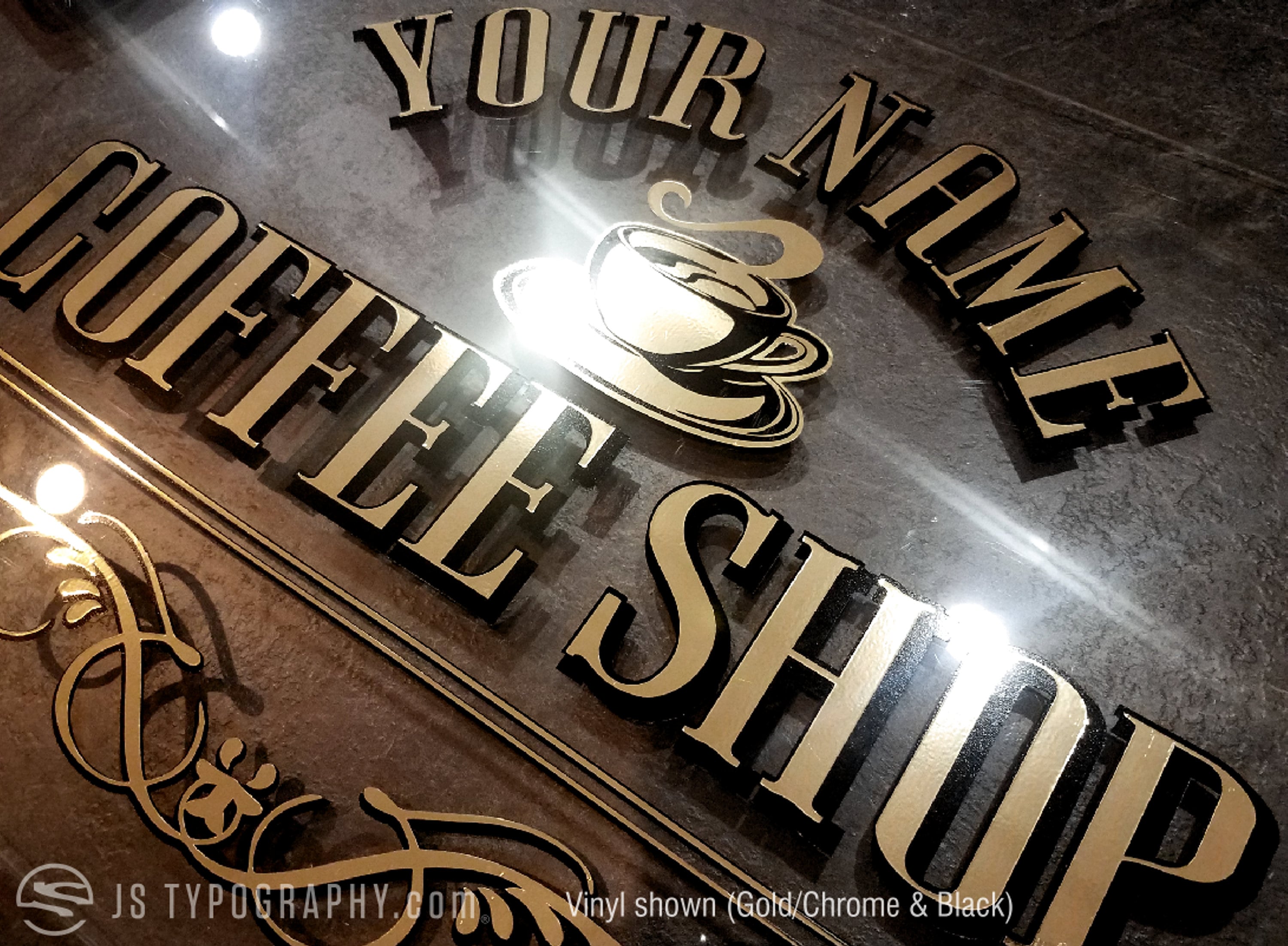 Gold Decals Gold Leaf Decals Gold Window Decals Gold Leaf Etsy