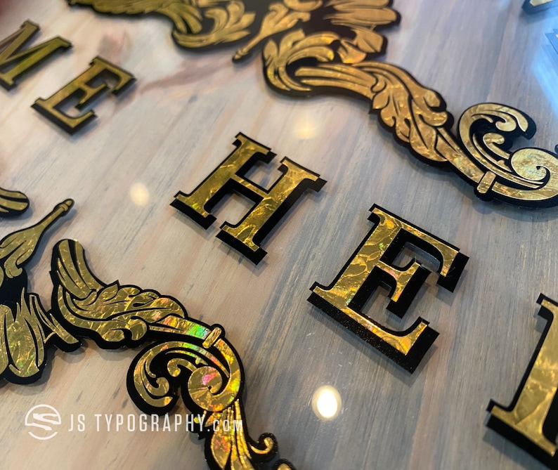 Gold Leaf Decals Gold Leaf Lettering Gold Leaf Window Etsy