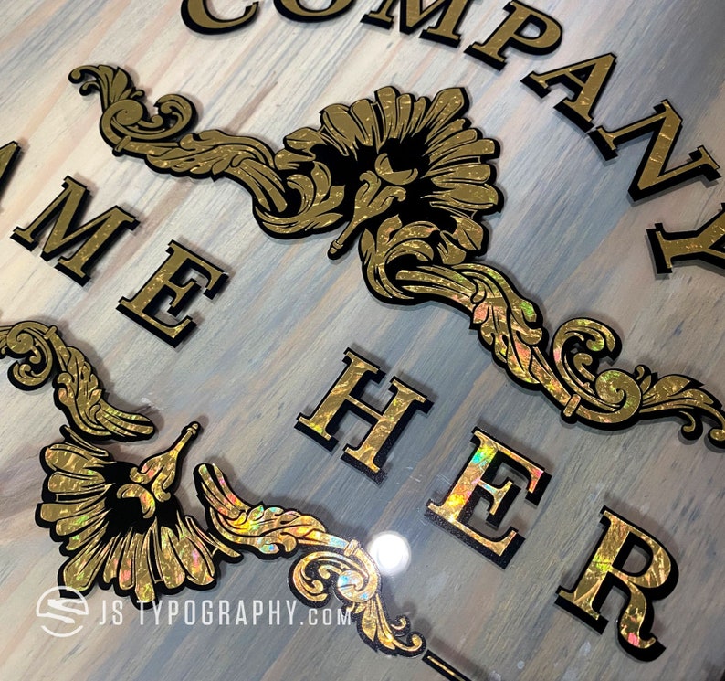 Gold Leaf Decals Gold Leaf Lettering Gold Leaf Window Etsy