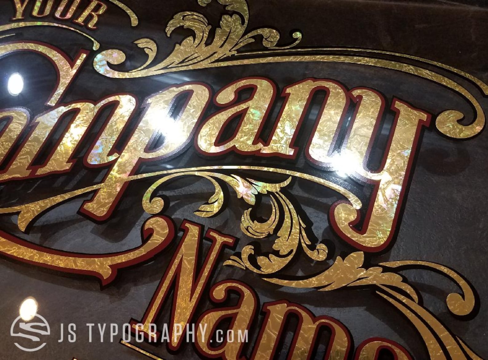 Custom Gold Window Decal. Gilding Effect Window Graphics. - Etsy