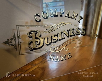 Gold Leaf Custom Vinyl Decal: Personalized Storefront Sign