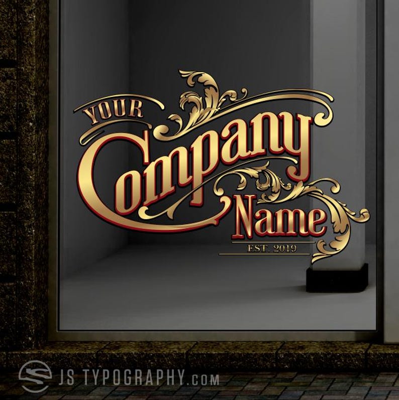 Custom Gold Window Decal. Gilding Effect Window Graphics. - Etsy