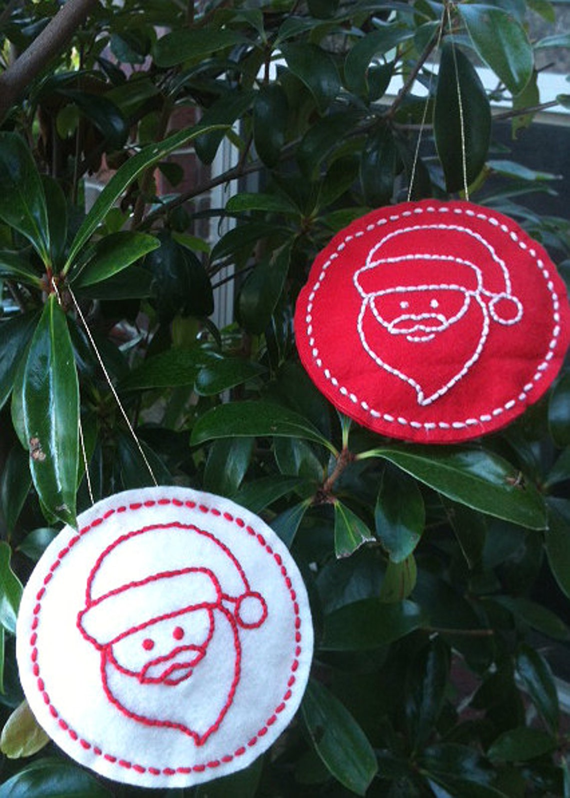 Finished Completed Felt Ornaments Santa Pair Vervaco XMAS Etsy