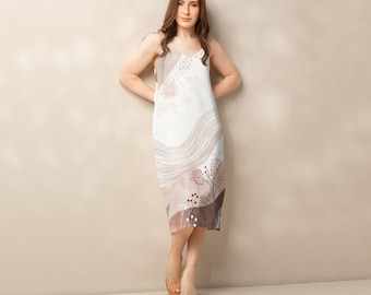 chinese dress ladies Vintage 1980s-1990s Coldwater Creek Lilac Lilen Maxi Dress