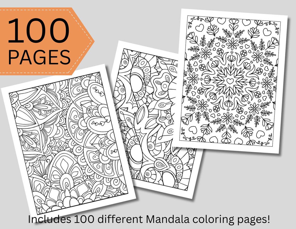 Printable Coloring Book, Digital Coloring Books, Mandala Coloring ...