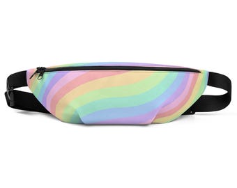 Fanny Pack, Rainbow Fanny Pack, Pastel Fanny Pack, Unisex Fanny Pack, Hip Bag, Rainbow, Pastel, Fanny Packs, Rainbow Fanny Packs, cute bag