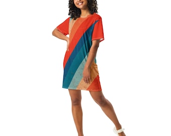 strapless open back dress Red Stripe 100% Cotton T-Shirt Dress - All Dresses