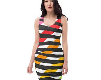 rainbow striped bodycon dress Amazon.com: 875